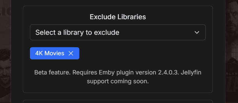 Exclude libraries from collections