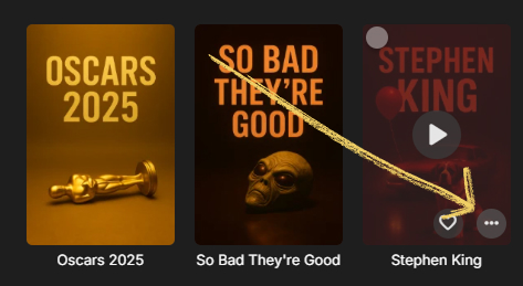 Click the 3 dots to get the collection menu